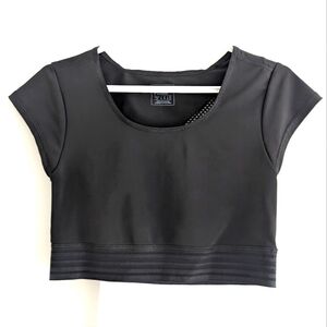 Black Short Sleeve Puma Crop Top